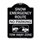 Signmission Snow Emergency Route Tow Away Zone W/ Graphic Heavy-Gauge Aluminum Sign, 24" x 18", BW-1824-22887 A-DES-BW-1824-22887 - alternate 1